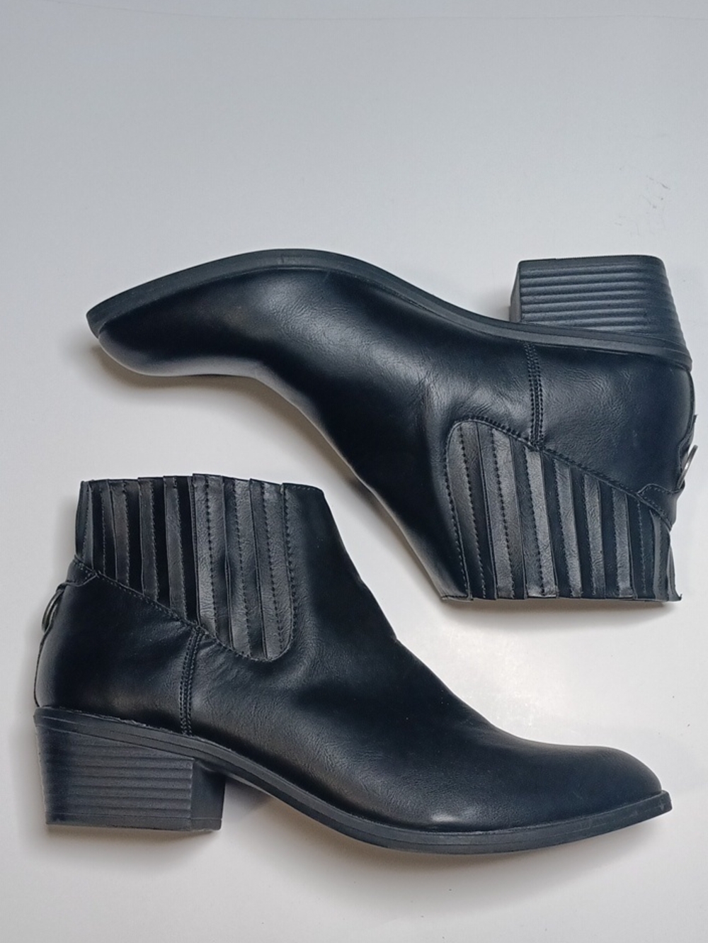 DV by Dolce Vita Black Ribbed Elastic Chelsea Ankle Boots